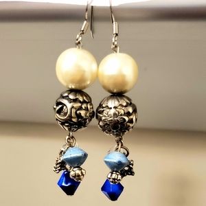 Pearl Antique Dangle Earrings